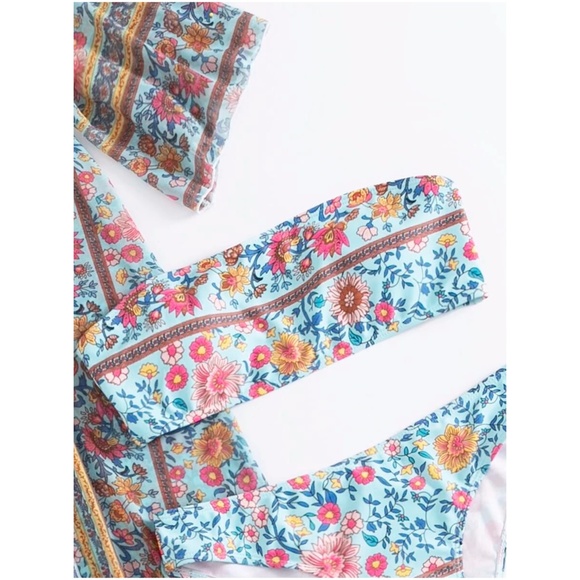 Boho Floral Print Kimono Beach Cover Up Set - Picture 3 of 4